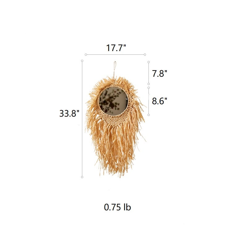 Raffia Fringe Wall Mirror