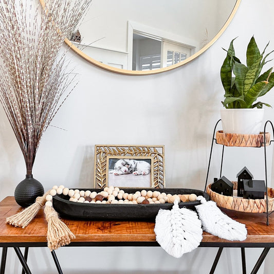 Lila Macrame Feather Garland