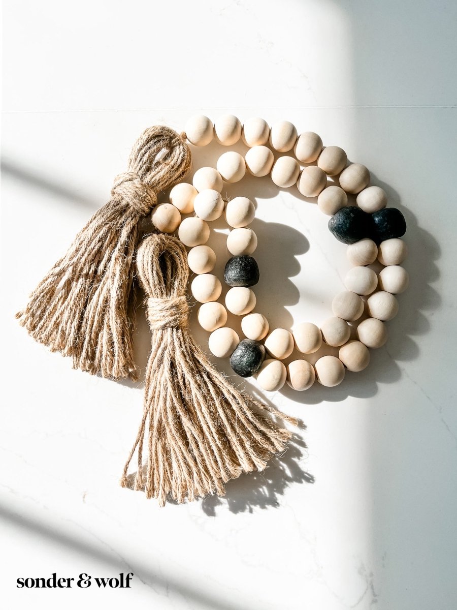 Coastal Wood Bead Garland